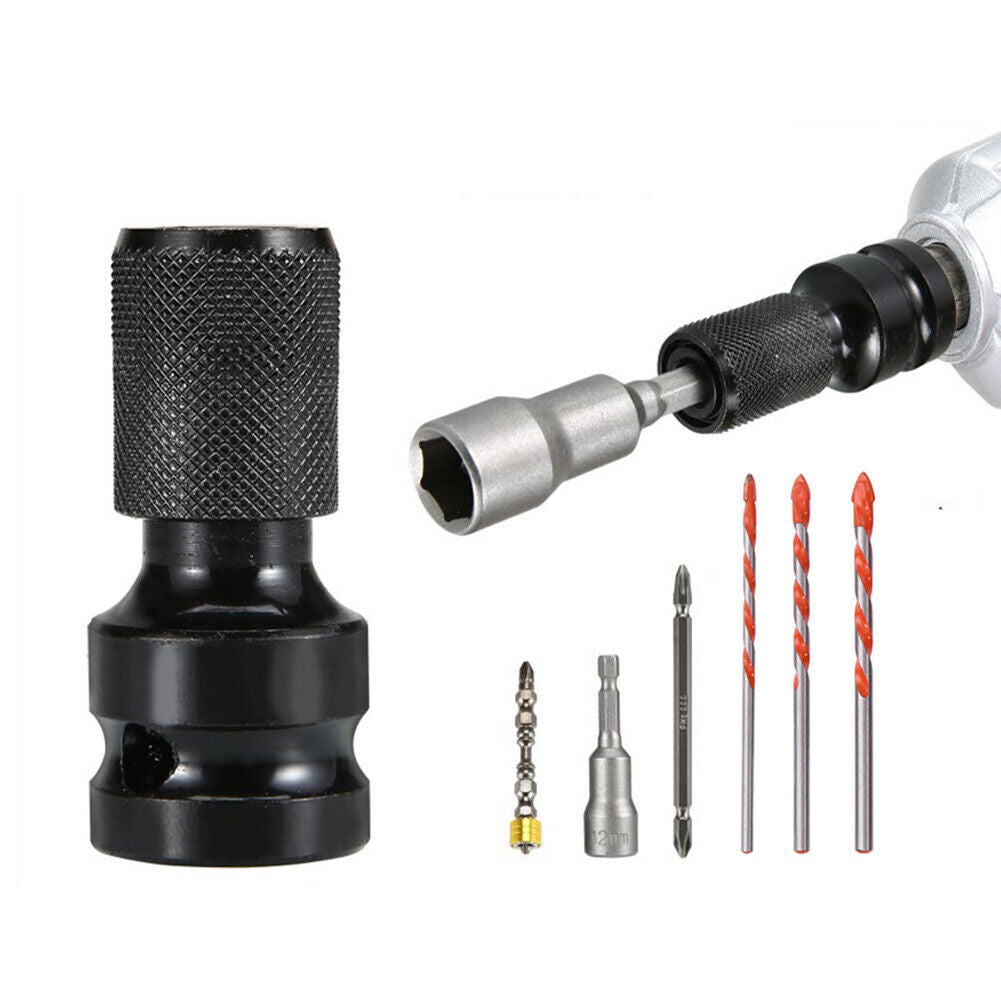 1/2 inch Square to 1/4 inch Hex Ratchet Socket Wrench Spanner Converter