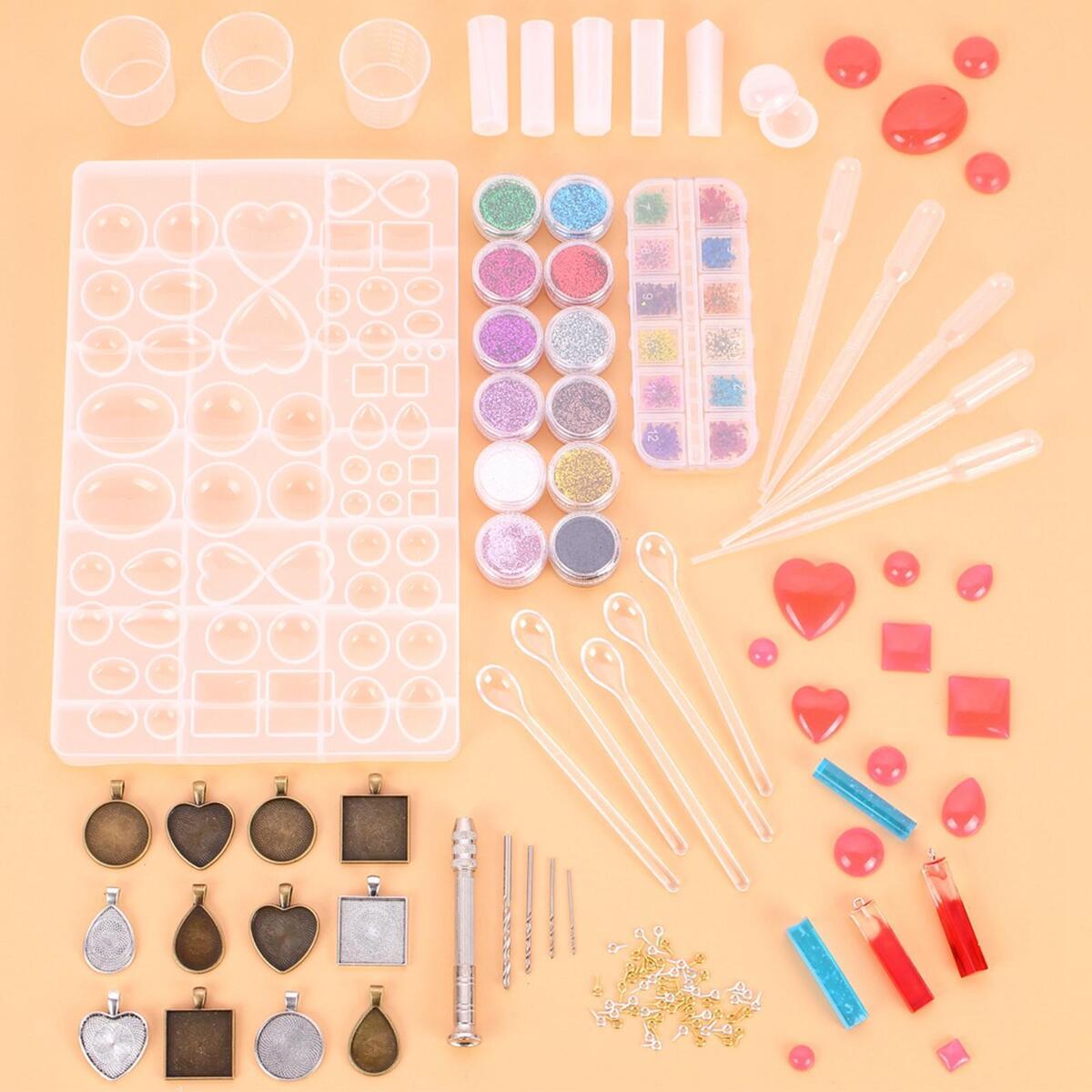 107x Jewelry Casting   Set Glitter Flowers Earring  Set Necklace