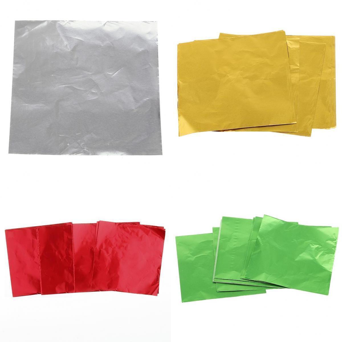4x100 Pieces of Colors Foil Wrappers for Sweets Candy Chocolate Lolly 8x8cm