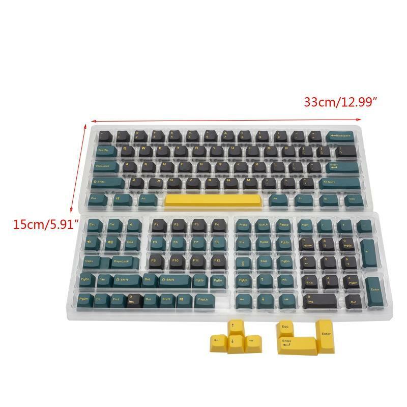 Double Shot Color Keycaps PBT Mars Green Gaming Mechanical Keyboard OEM Profile