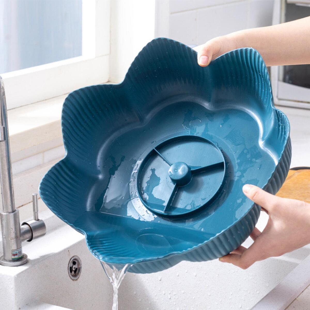 Rotable Hot Pot Vegetable Tray with Colander Convenient to Take Dishes