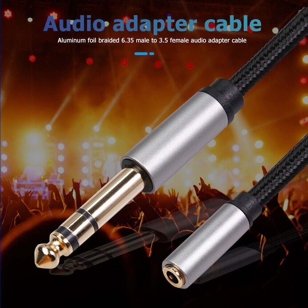 3.5mm Female to 6.35mm Male Cable TRS 1/8 Jack to 1/4 Plug Adapter (1.5m)