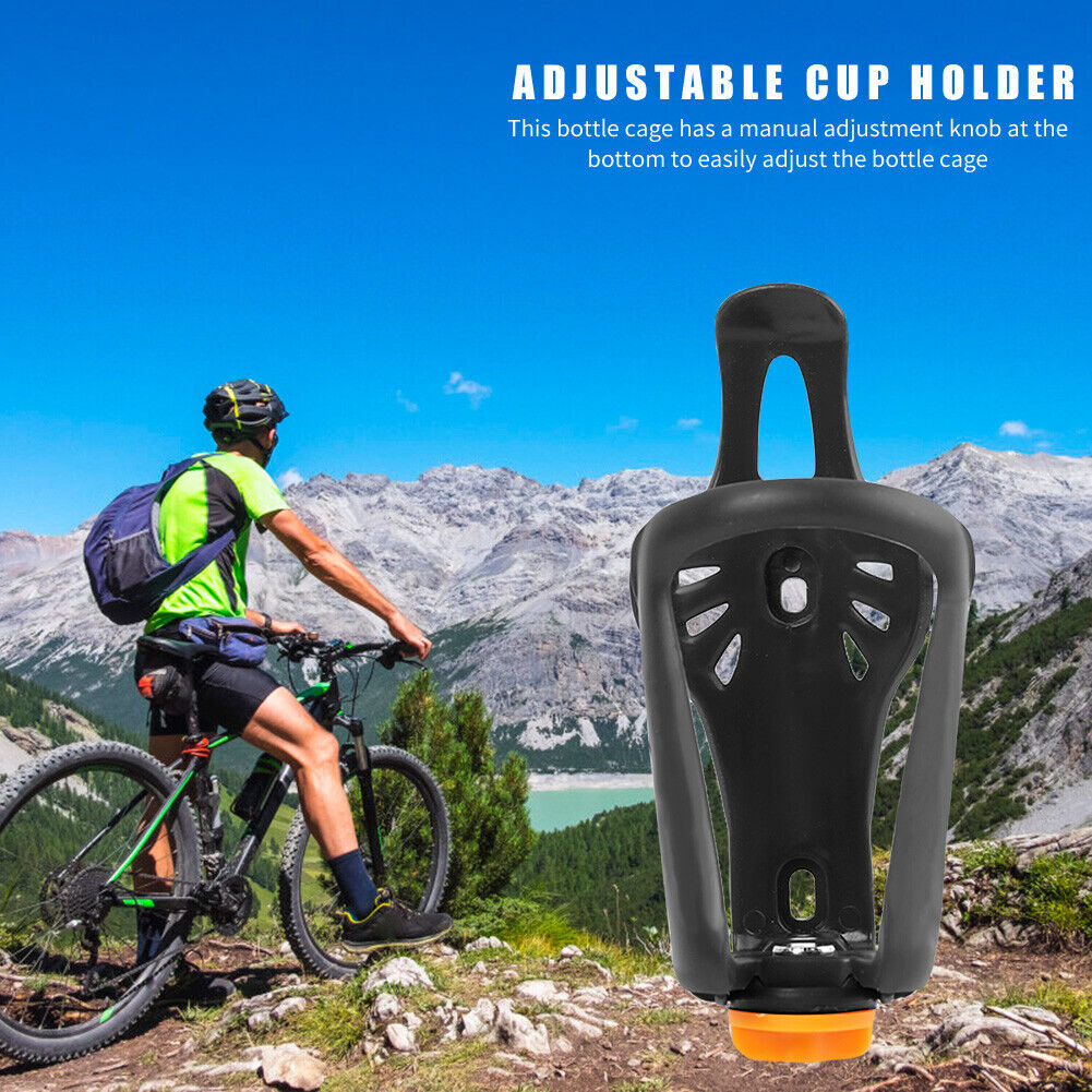 Bicycle Water Bottle Holder Adjustable Bike Kettle Support Bracket (Black)