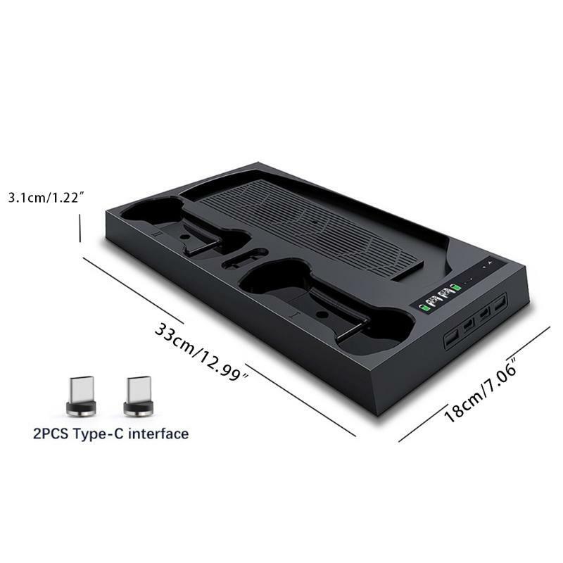 for PS5 Cooling Stand 2 Cooler Fans 2 Controller Charger Charging Dock Station