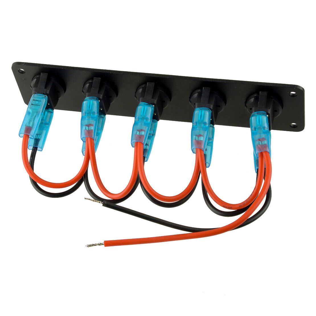 Red LED 5 Gang ON-OFF Rocker Toggle Switch Panel Truck RV Boat Dash 12V-24V ATV