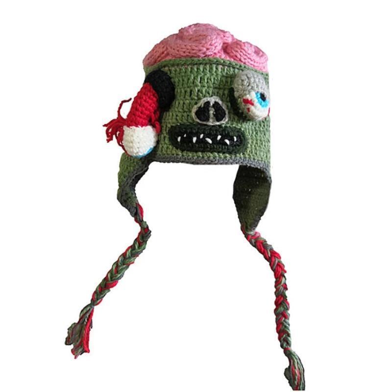 Funny Woolen Hat Scary Zombie Eyes Headgear Knitted Beanies for Outdoor Sports