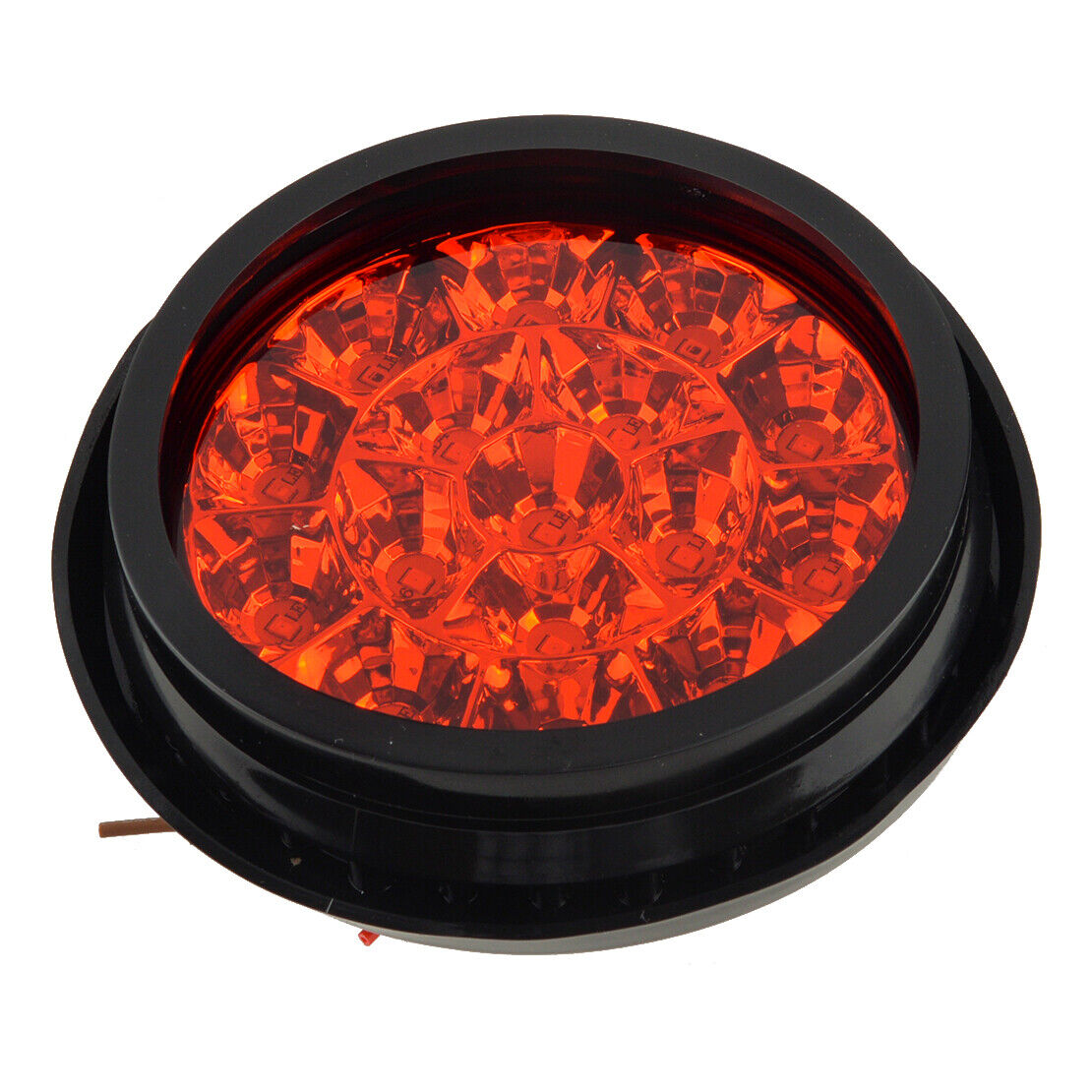 Red LED 4" Round Truck Trailer Tail Stop Turn Brake Light Indicator with Grommet