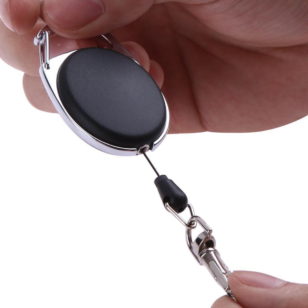 Nylon Rope Recoil Ring Outdoor Survival EDC Retractable Key Chain with Clip