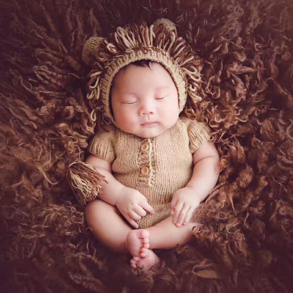 Kids Romper Baby Jumpsuit Bodysuit with Hat Knitting Sweater Photo Props