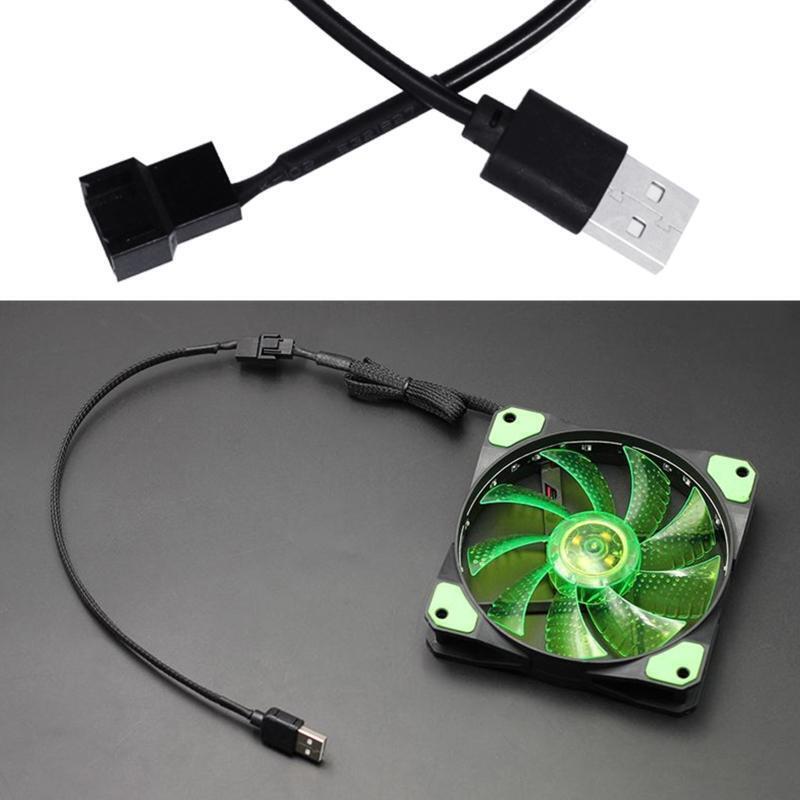 4Pin Female to 5V USB Male USB Adapter Cable USB to 4 Pin Fan Power Cable