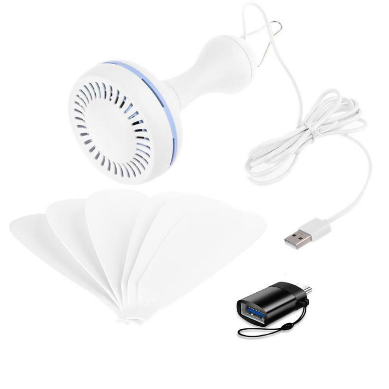 1.7m Cable 5V Type C Ceiling Canopy Fan Hanging Camping Tent Fan for Bedroom