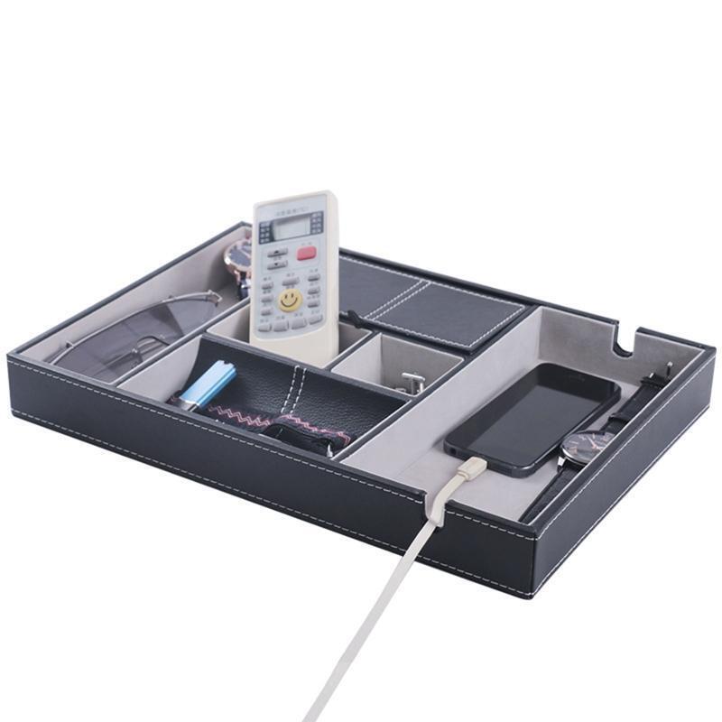 Valet Tray for Men EDC Nightstand Table Charging Station Catch All Dresser Tray