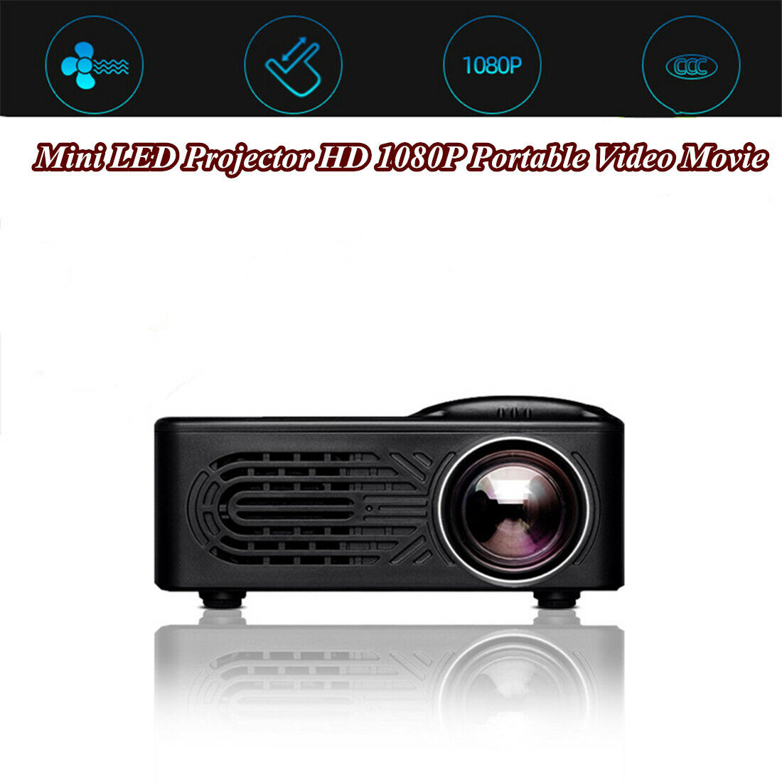 TFT LCD Mini LED Projector 1080P Portable Video Movie Theater Cinema HDMI AV New