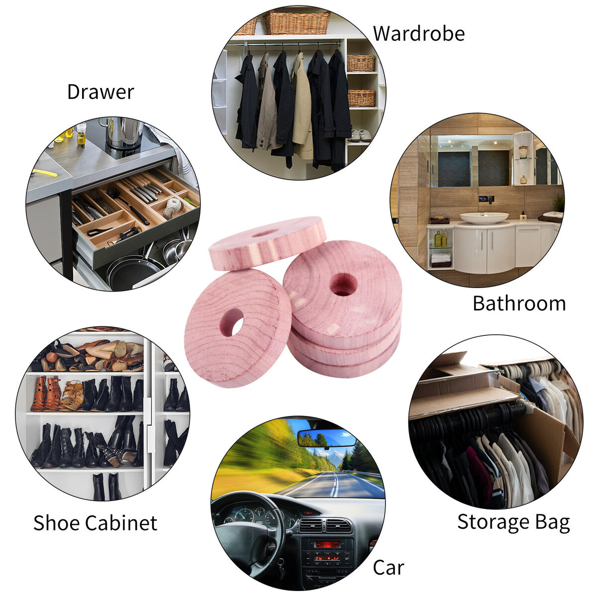 Cedar Blocks for Clothes Storage Cedar Rings Hangers for Closets & Drawers