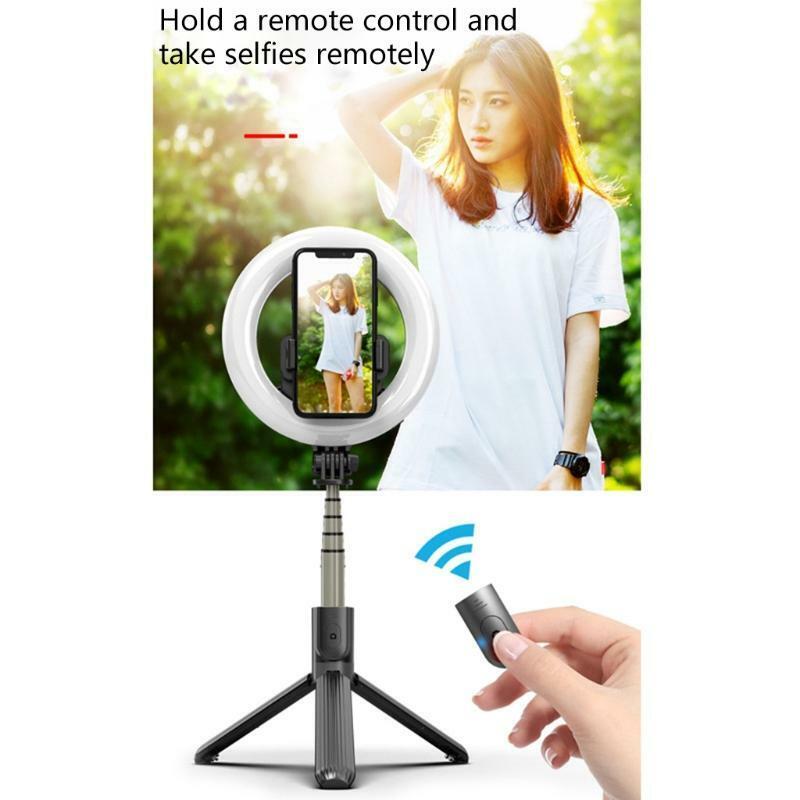 1 Pc Selfie Stand Phone Holder LED Ringlight Dimmable Rechargeable Selfie Stand