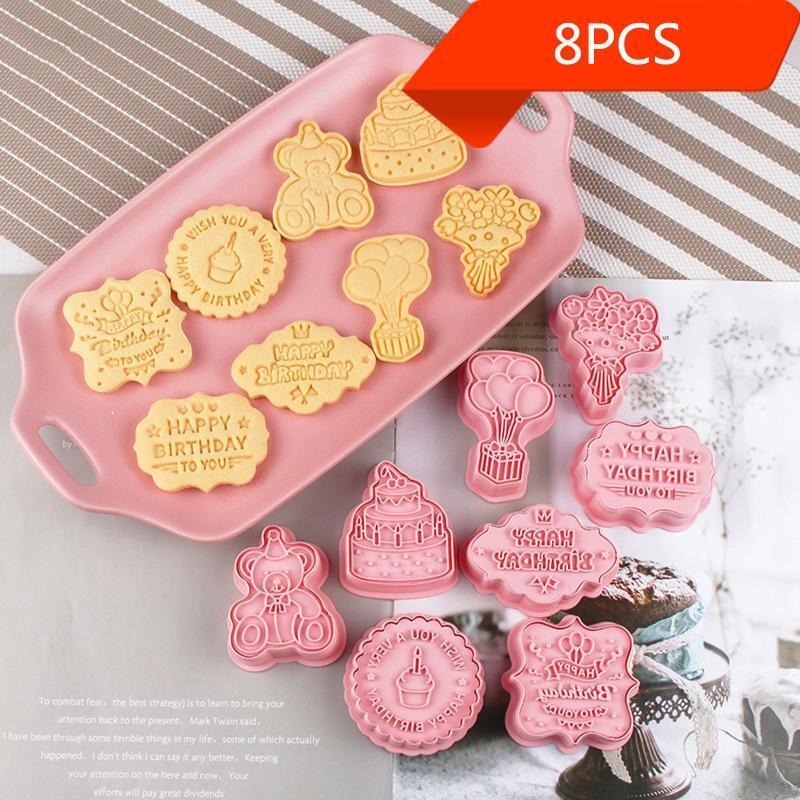 Baking Moulds Birthday Series Pastry Gadgets Biscuit Cutters DIY Cookie Moulds