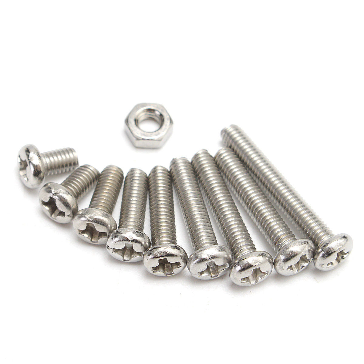 340pcs M3 DIN7985 Stainles Steel Hex Screw Nuts Bolt Cap Socket Assortment Set