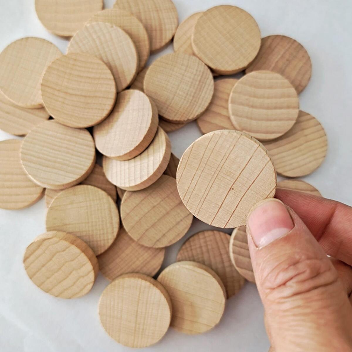 100 * Unfinished  Slice DIY 0.8"  Cutout Chips Crafts en Pieces
