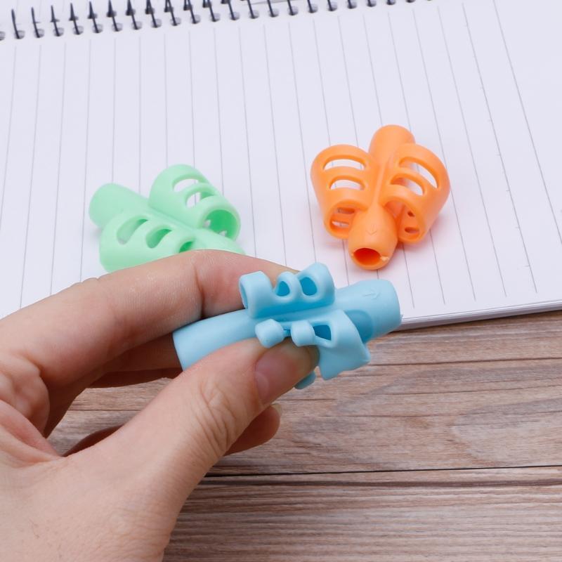 Pack of 3 Silicone Pencil Grips for Kids Handwriting Writing Aid Gripper Finger