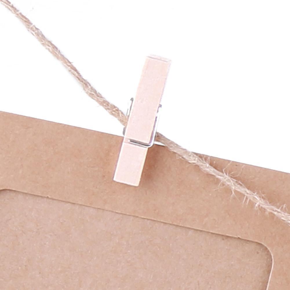 10pcs Paper Frame with Clips Rope Combine DIY Wall Photo Hanging Home(7in)