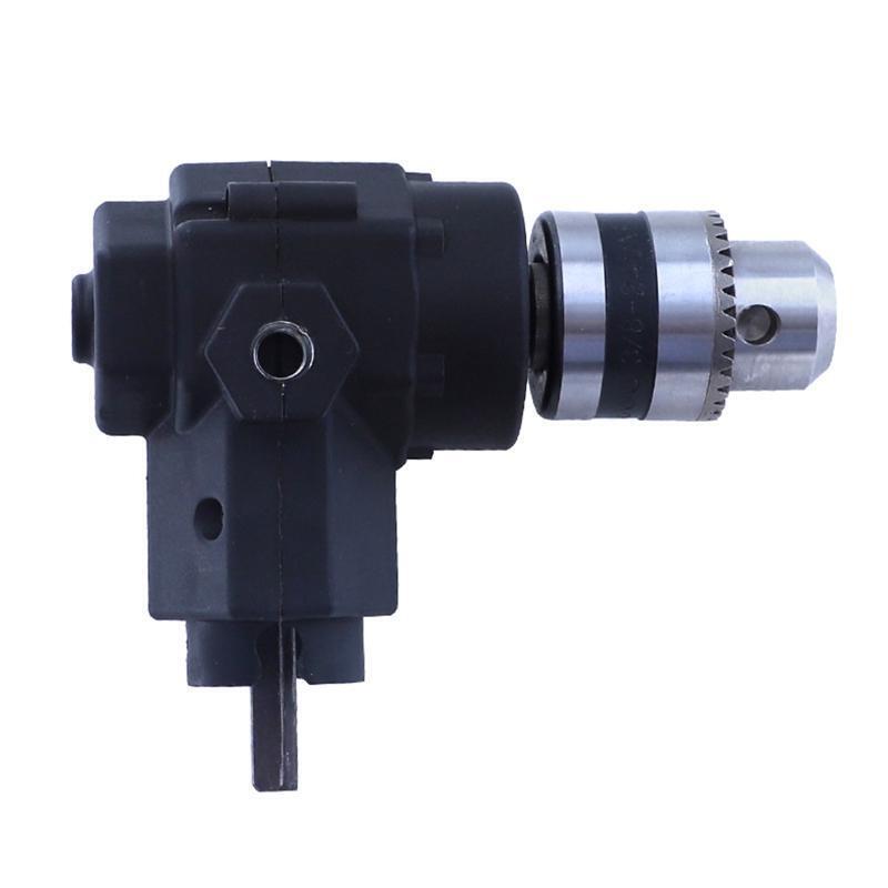 Right Angle Three Jaw Chuck Corner Impact Drill Adapter 90° Bend Extension Chuck