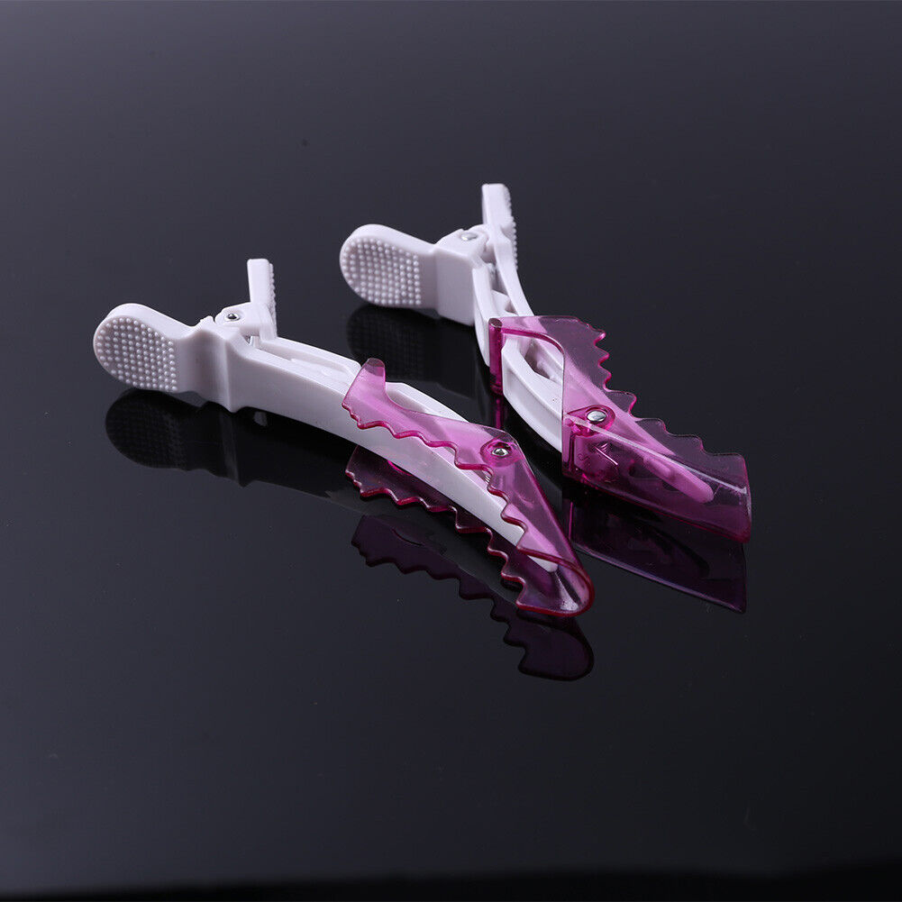 10pcs Plastic Salon Hair Clip Set Hairdressing Crocodile Hair Grip (Pink)