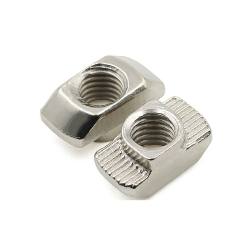 180pcs Carbon Steel T Nut M3 M4 M5 Nickel Plated Trapezoid Hammer Head Fastener
