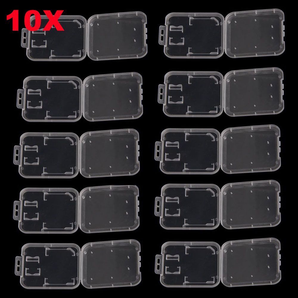 Clear Holder Standard SD/TF SDHC Card Transparent Storage Box Memory Card Case
