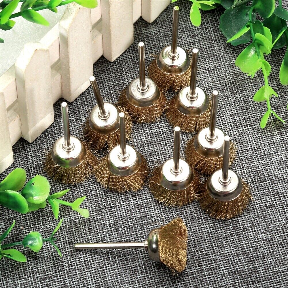 20Pcs Brass Wire Brush 25mm Bowl Shape Cleaner Polishing Die Grinder Rotary Tool