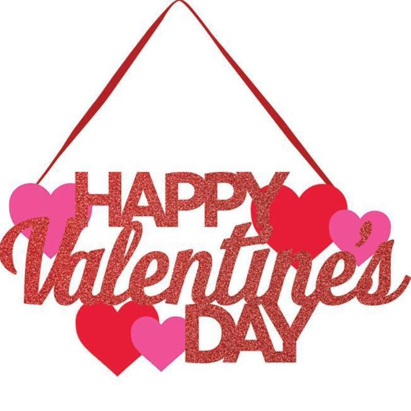 Happy Valentine's Day Sign Valentine's Day Love Heart Pendant Hanging Ornament