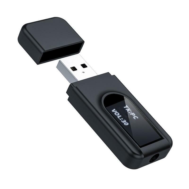 2 in 1 Mini Audio Transmitter and Receiver Wireless USB AUX Adapter BT5.0 Chip