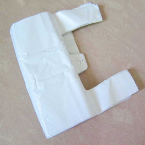 Carry Out Retail Supermarket Grocery White Plastic Shopping Bag 28.5x18cm 100Pcs