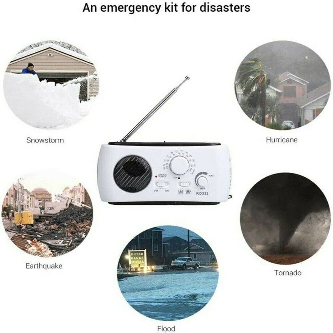Lighting Outdoor Solar FM Radio AM FM Radio Hand Crank Dynamo Emergency Radio