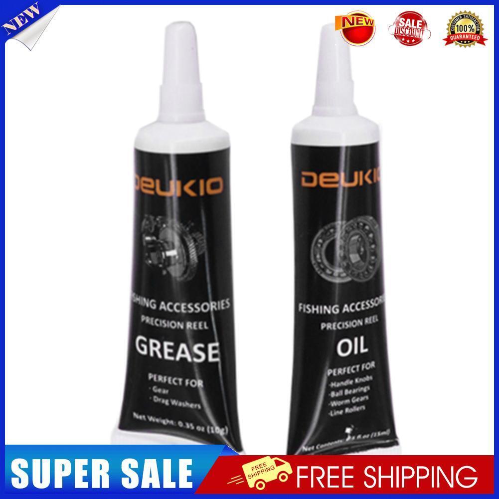Fishing Reel Metal Bearing 15mL Lubricant Oil+ 10g Lubricating Grease Kit
