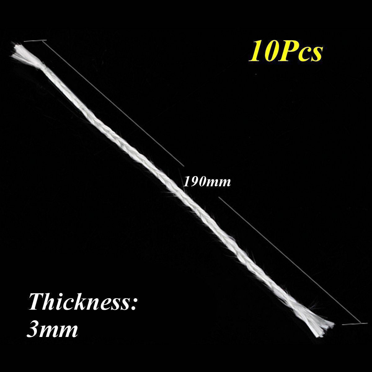 3*190mm Replacement White Fiberglass Wick Holders Oil Candle Wicks