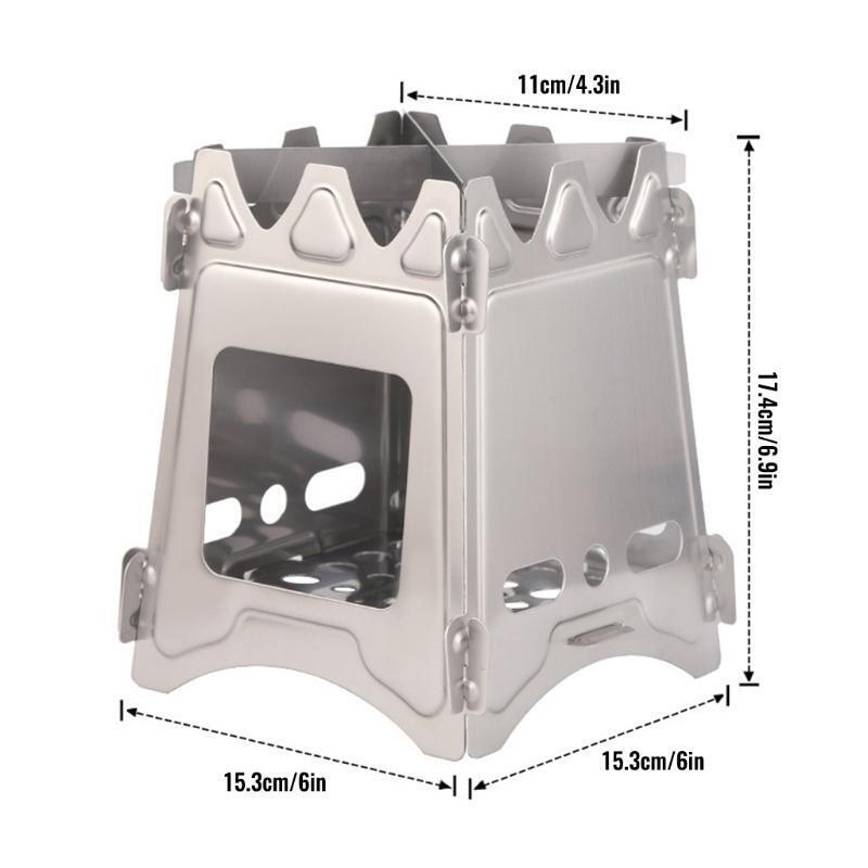 Stainless Steel Stove Camping Collapsible Wood Burner for Picnic Hiking Barbecue