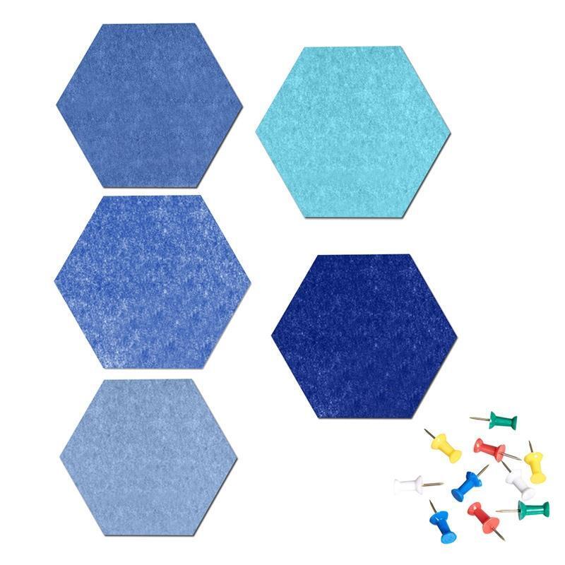 Hexagon Felt Pin Board Self Adhesive Bulletin Memo Photo Cork Boards Colorful Fo