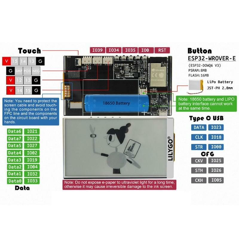 LILYGO® T-FH Female Header for T5 E-paper 4.7in Ink Screen Low-Power