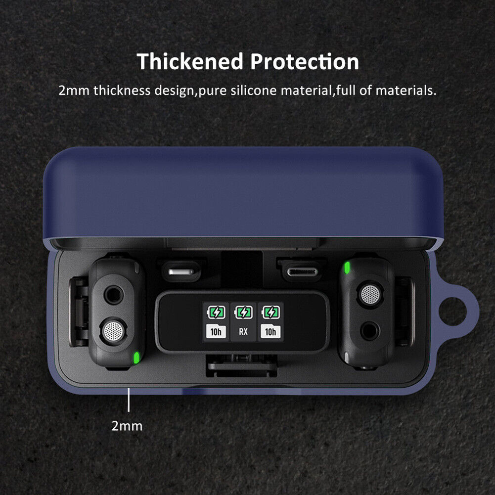 Wireless Microphone Charging Compartment Box for DJI Action 2/OM 5 (Blue)