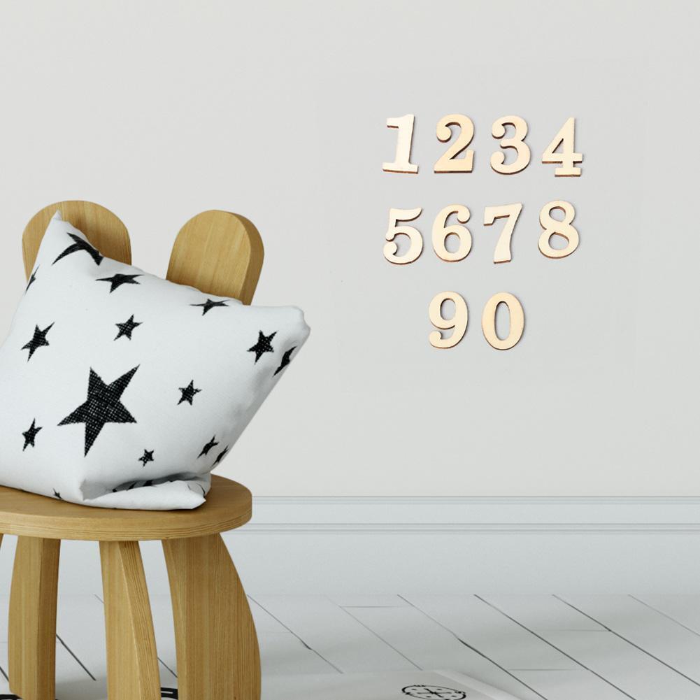 10pcs Rustic Wooden Digital Number DIY Craft Table Scatter Home Decoration