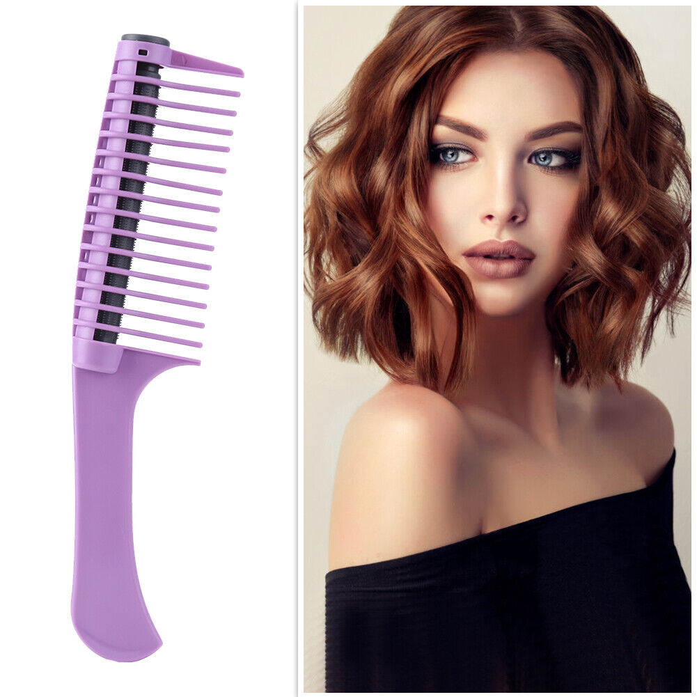 Anti Static Wide Tooth Hair Comb Reduce Hair Loss Curling Brush (Purple)