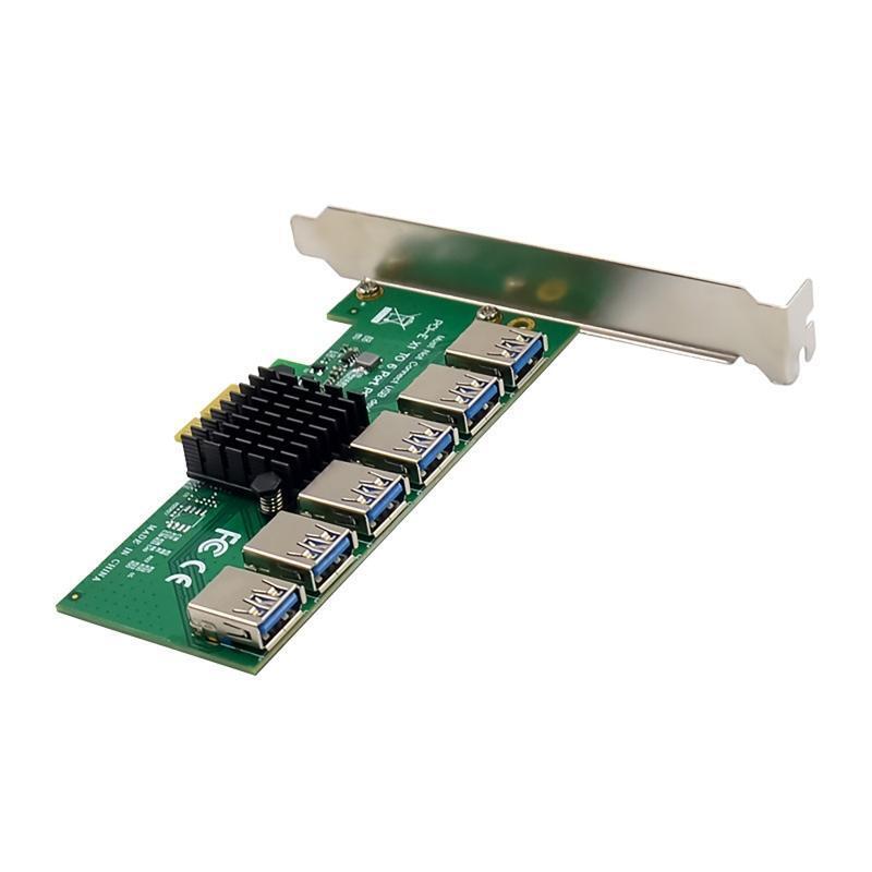6-Port USB 3.0 PCI Express Riser Card PCI-E Expansion Adapter PCIE USB3.0 HUB