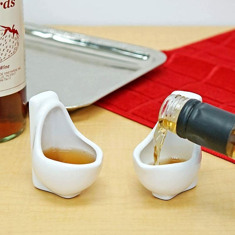 2 Pieces Urinal Shot Ceramic Mug Coffee Cup Personal Cup Ceramic Cup Durable