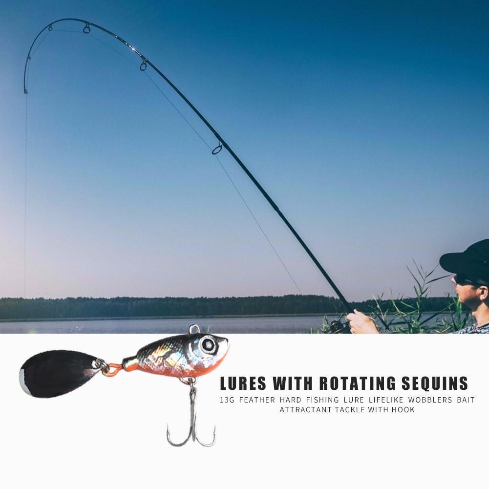 22g Plastic Long-cast Iron Plate Hard Lures with Rotating Sequins (Black)