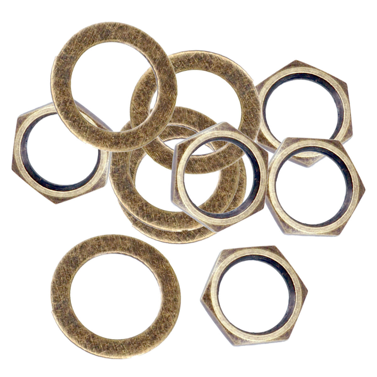 10Pc 3/8'' Guitar  Nuts with Lock Washer Set for Guitar Bass Replacement