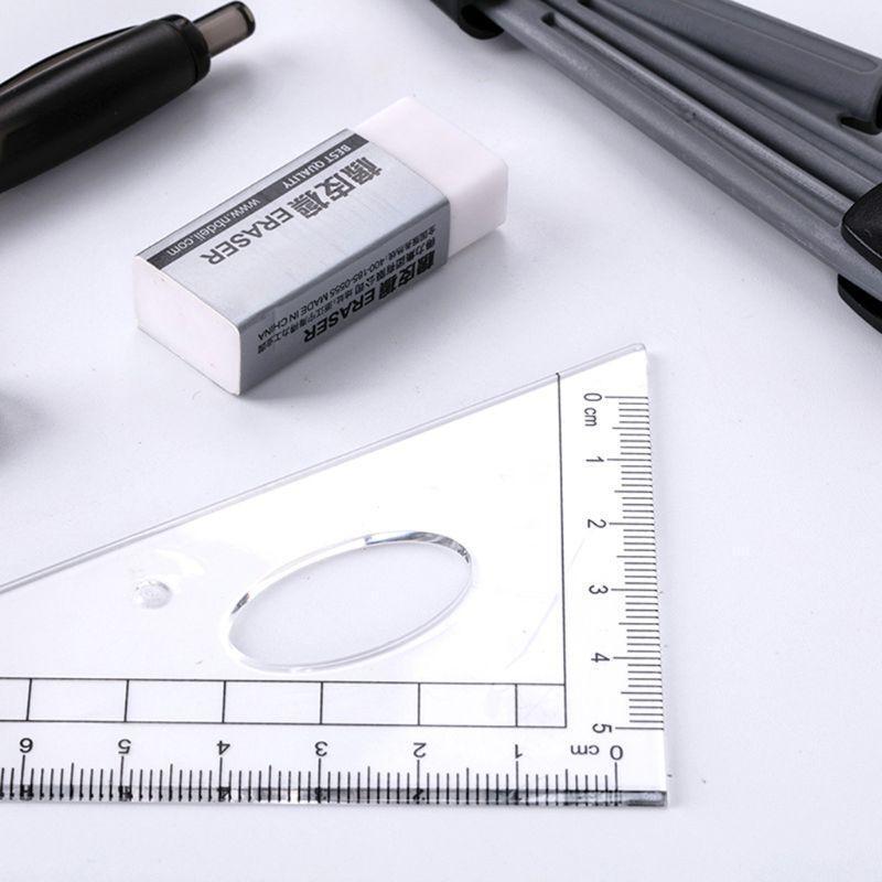8pcs/set Portable Precision Geometry Protractor Drawing Compass Ruler Pencil Kit