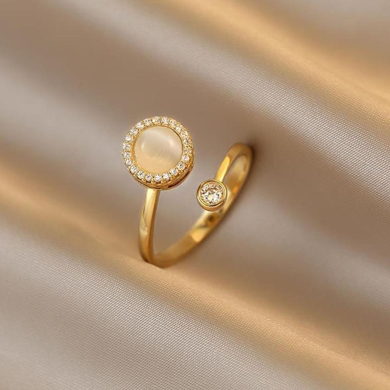 Anxiety Ring with Cat's Eye Moonstone Fidget Ring to Relieve Anxiety Jewelry