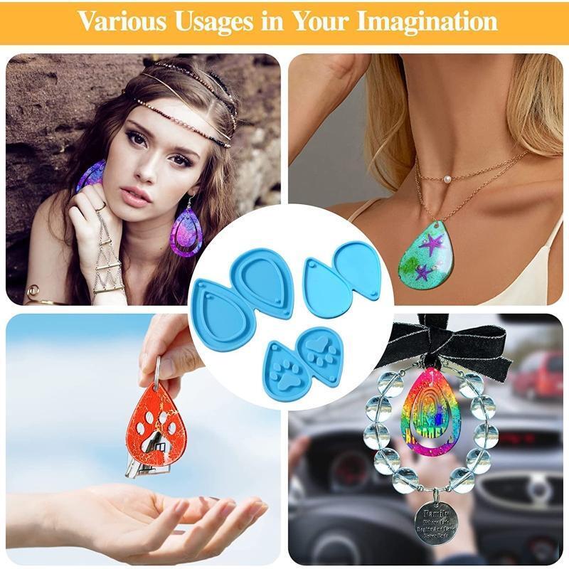 113Pcs Earring Mold with Earring Card Earring Hook Jump Ring Earplug Plastic Bag