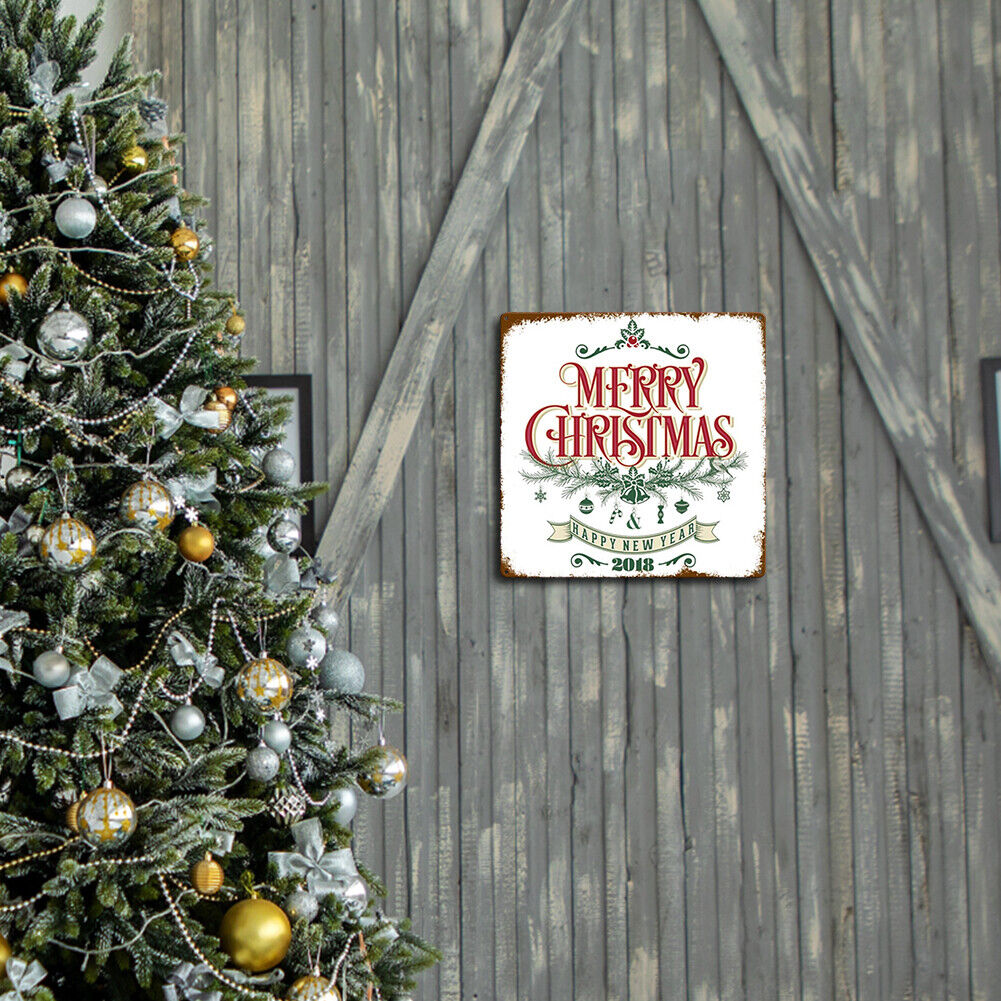 Square Metal Tin Sign Plaque Wall Christmas Poster Iron Painting (2220-02)