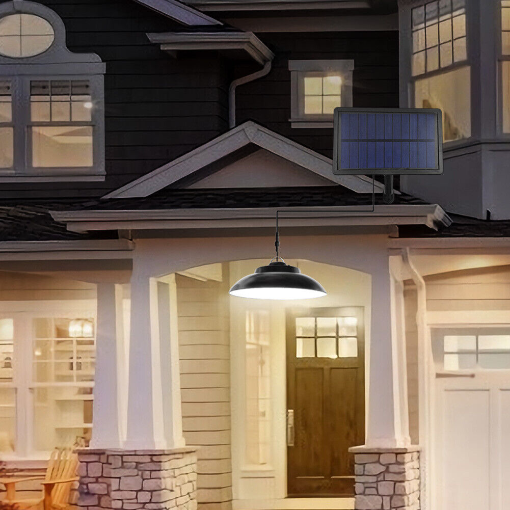 48 LED Solar Pendant Lamp Waterproof Hanging Shed Lights for Outdoor Indoor